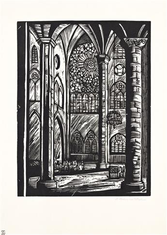 Bochoráková-Dittrichová, Helena (1894-1980) Seven Signed Woodcuts.